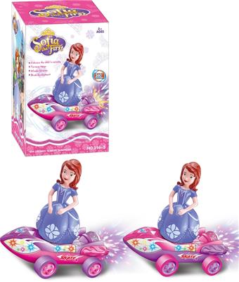 Sofia Princess Electric Scooter Rotating Light Music Pink Purple 2 Colors   ITEM NO.： W078928