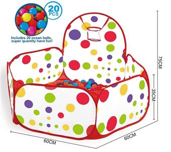 Children's Tent Game House Indoor Shooting Tent with 20 Balls Children Boys and Girls Ocean Ball Pool Fence Toy Bobo Pool Round Point 1.2m Six sided Cloth Shooting Pool   ITEM NO.： W083489
