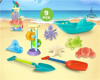 Big ship with beach accessories+large hourglass   ITEM NO.： W085856