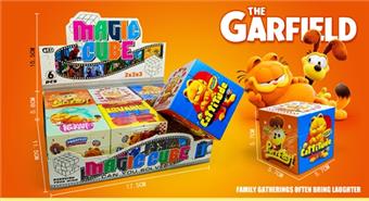 5.7CM Intelligence Cube UV Printed New Garfield Cat 6pcs   ITEM NO.： W092184