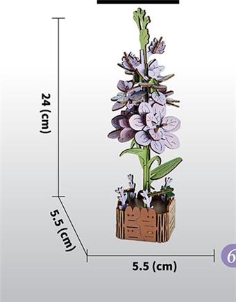 DIY 3D Wood/Wood Flowers/Assembled Flowers/Wooden Assembled Model Flowers/Violet   ITEM NO.： W097419