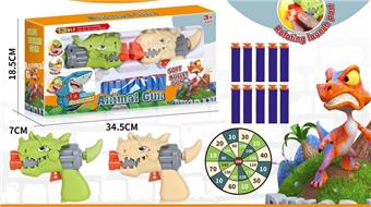 Dinosaur soft bullet gun with target   ITEM NO.： W086577