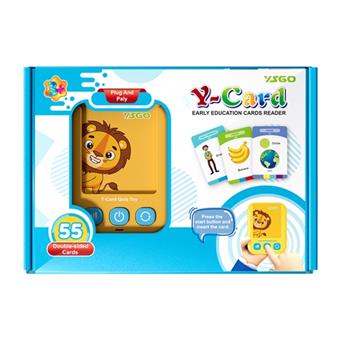 English Lion Card Reader (with 55 cards), 3 * AAA not included, single color (yellow)   ITEM NO.： W093382
