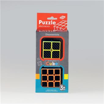 Carbon fiber second-order Rubik's Cube+Carbon fiber third-order Rubik's Cube, color box black/white, mixed with 2 colors   ITEM NO.： W090140