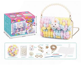 Children's handmade woven bag DIY homemade material bag plush crossbody bag handbag   ITEM NO.： W093479
