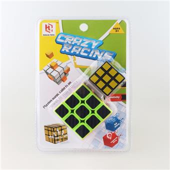 Carbon fiber third-order+3.5CM third-order heat transfer printing black matrix cube   ITEM NO.： W090087