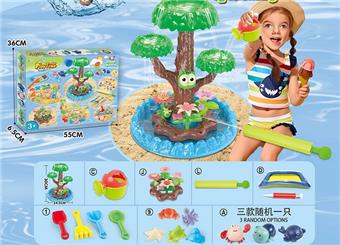 Playful beach toys with DIY flowers and underwater beach toys with swimming pool and water cannon   ITEM NO.： W085093