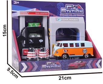 Gas station alloy regenerative bay version bus set   ITEM NO.： W087546