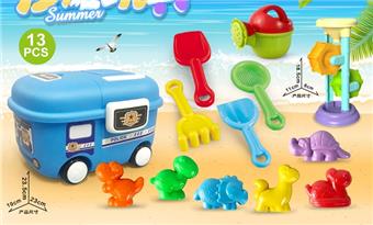 Pack box cart with dinosaur accessories and hourglass (13PCS)   ITEM NO.： W085604