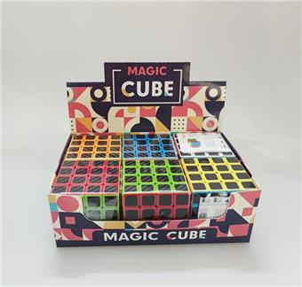 Carbon fiber fourth-order Rubik's Cube (with manual) 6pcs/box   ITEM NO.： W090381