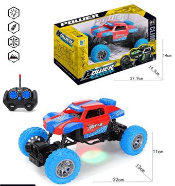 Four way Spider Man remote control leather wheel climbing car (without electricity, with lights)   ITEM NO.： W086219