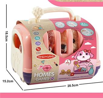 Electric plush pet cage dog grooming set simulation cognitive children's puzzle toy   ITEM NO.： W091092