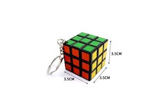 3.5CM heat transfer printing third-order intelligence cube with keychain   ITEM NO.： W091989