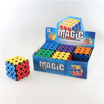Diamond Circle Three Step Block Black Bottom Magic Cube, 6pcs/box   ITEM NO.： W090195