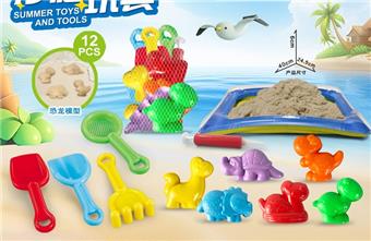 Inflatable platform with dinosaur beach accessories   ITEM NO.： W085694