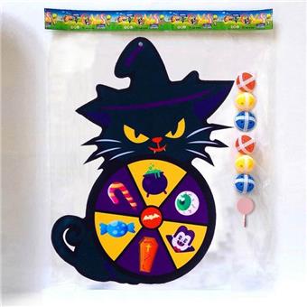 Halloween Black Cat Dart Target with Sticky Ball Hook   ITEM NO.： W086478