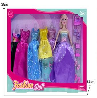 11.5-inch princess dress up+5 hanging clothes+accessories   ITEM NO.： W095317