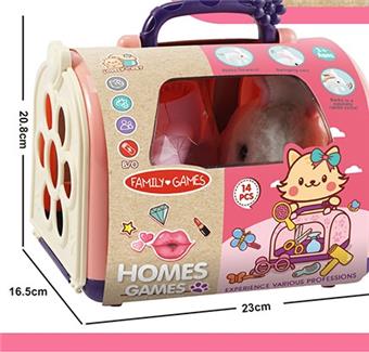 Electric plush pet rabbit grooming set simulation cognitive children's puzzle toy   ITEM NO.： W091098