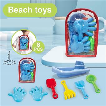 Transparent backpack beach set (8pcs)   ITEM NO.： W085294
