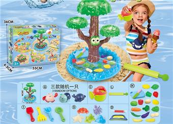 Playful beach toys with fruit and underwater animals, beach toys with swimming pool and water cannon   ITEM NO.： W084992