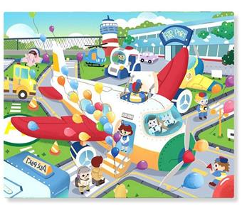 90 pieces of children's puzzle advanced flat paper puzzle storage and canning - Airport   ITEM NO.： W085889