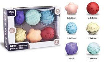 Soft rubber touch grip ball 6 pieces   ITEM NO.： W087953