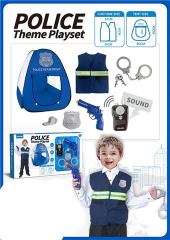 Police station tents paired with police uniforms and equipment   ITEM NO.： W084674