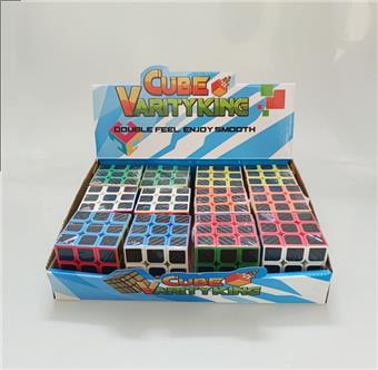 Carbon fiber third-order Rubik's Cube, 12pcs/box   ITEM NO.： W089920