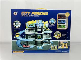 Three alloy sliding cars (47PCS) are equipped in a three-level parking lot   ITEM NO.： W092589