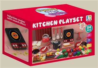 84 piece kitchen toy set - bright red   ITEM NO.： W095155