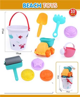 10 pieces of Zhuang soft rubber beach toys   ITEM NO.： W092374