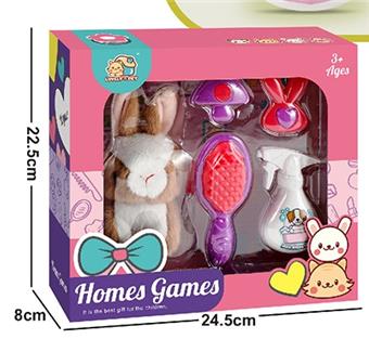 Pet Series: Pet Rabbit Dressing Set Simulation Cognitive Children's Puzzle Toy   ITEM NO.： W091225