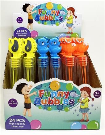 13cm Fox Koala Hedgehog 24 Bubble Stick   ITEM NO.： W092223