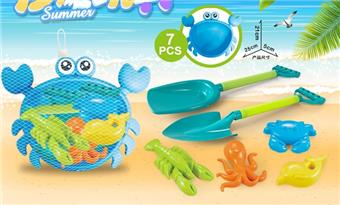 Crab Plate with Beach Accessories (7PCS)   ITEM NO.： W085480