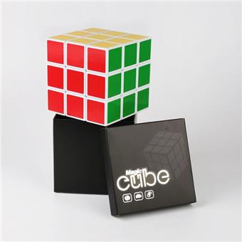 10CM white background Rubik's Cube (with screw spring) 6-color heat transfer printing (GCC)   ITEM NO.： W090307