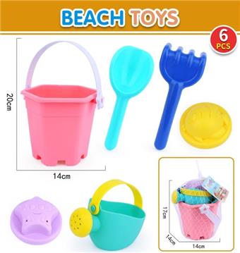 6 pieces of Zhuang soft rubber beach toys   ITEM NO.： W092394