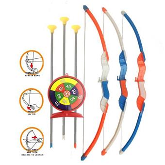 Sports solid color bow and arrow+target (43CM) children's bow and arrow set simulation bow and arrow shooting game soft bounce bow and arrow shooting toy   ITEM NO.： W086604