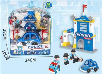 Big Particle Boy Puzzle Building Blocks Police Station   ITEM NO.： W096663