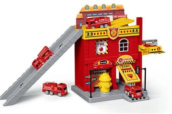 City series with 2 plastic fire trucks, sliding (21PCS)   ITEM NO.： W092582