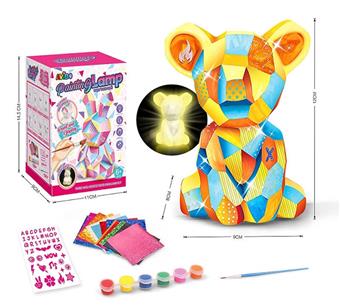 Children's DIY painted graffiti creative night light toy DIY graffiti night light toy - sloth bear (with 3 AG13 packs)   ITEM NO.： W093458