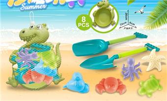 Dinosaur Plate with Beach Accessories (8PCS)   ITEM NO.： W085483