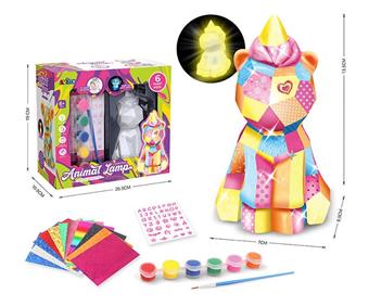 Children's DIY painted graffiti creative night light toy DIY graffiti night light toy - Unicorn (with 3 AG13 packs)   ITEM NO.： W093446