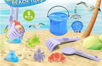 Folding bucket with beach accessories   ITEM NO.： W085666