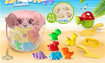 Cat bucket with dinosaur accessories (11PCS)   ITEM NO.： W085562