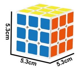 5.3cm color block marked white Rubik's Cube   ITEM NO.： W093319