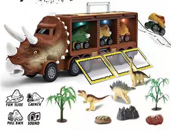 Lighting, Music, Inertial Dinosaur Storage Car (Electric included) AG13 * 3   ITEM NO.： W090492