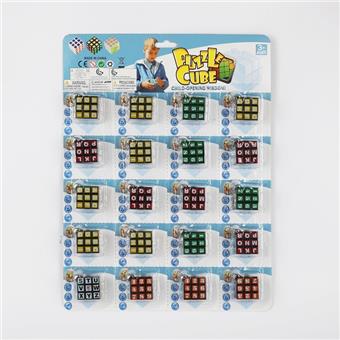 Digital Rubik's Cube with Keychain, 6-color heat transfer printing, 20pcs/board   ITEM NO.： W089893