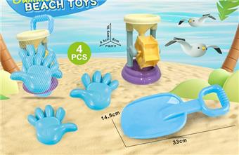 Large shovel with beach accessories+small hourglass   ITEM NO.： W085645