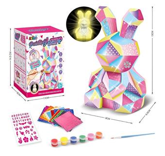 Children's DIY painted graffiti creative night light toy DIY graffiti night light toy - Rabbit (with 3 AG13 packs)   ITEM NO.： W093454
