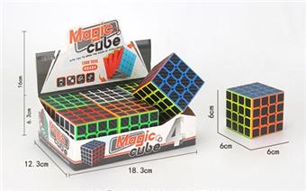 6.0CM solid color carbon fiber fourth-order intelligence cube, 6 pieces/box environmentally friendly   ITEM NO.： W091691